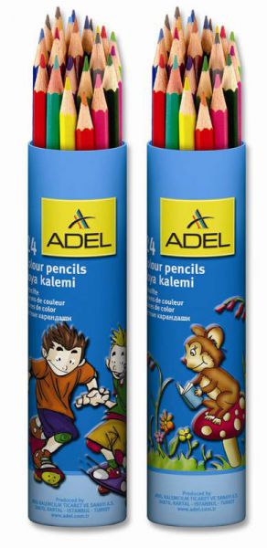 Карандаши цветные Adel Colour 211-2360-003 3мм 24 цвета алюминиевый тубус