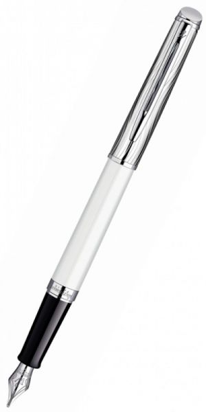 Ручка перьевая WATERMAN Hemisphere Deluxe (S0921250) White CT (F) чернила: синий нержавеющая сталь перо нержавеющая сталь палладиевое покрытие