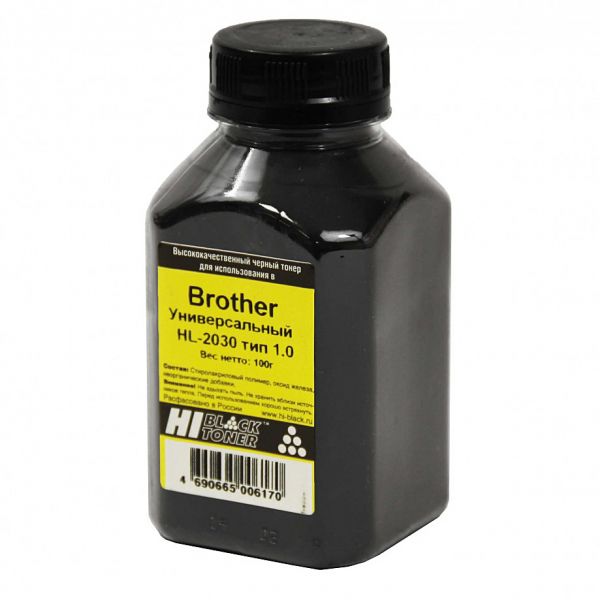 Тонер для картриджа Hi-Black Универсальный Brother HL-2030, Тип 1.0, Black, 100 г, банка